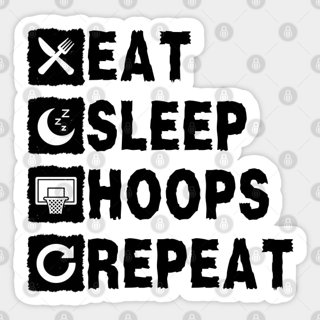 Eat Sleep Hoops Repeat Sticker by NomiCrafts